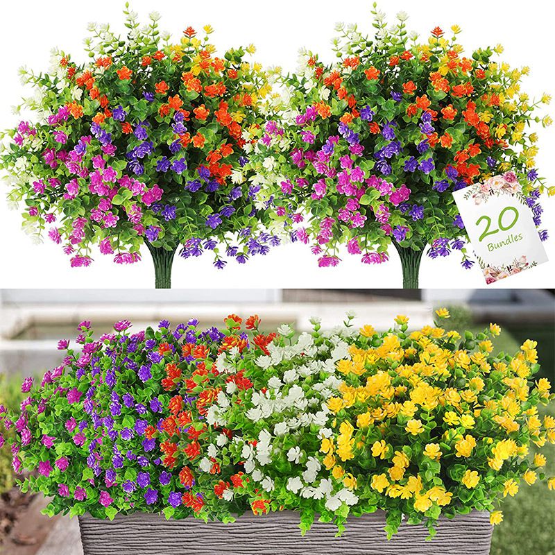 Florist Supply Vases - 3/6pcs Artificial Plant Flower Eucalyptus Babysbreath