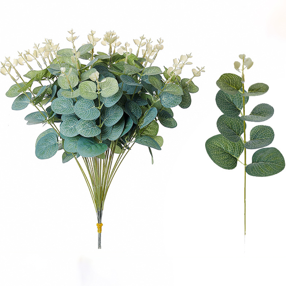 Florist Supply Vases - 20PCS Fake Plants Silk Eucalyptus Leaf