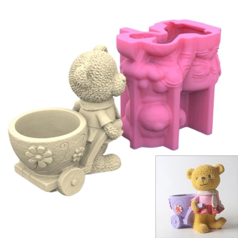 Florist Supply Vases - Lovely Bear Gypsum Silicone Mold DIY